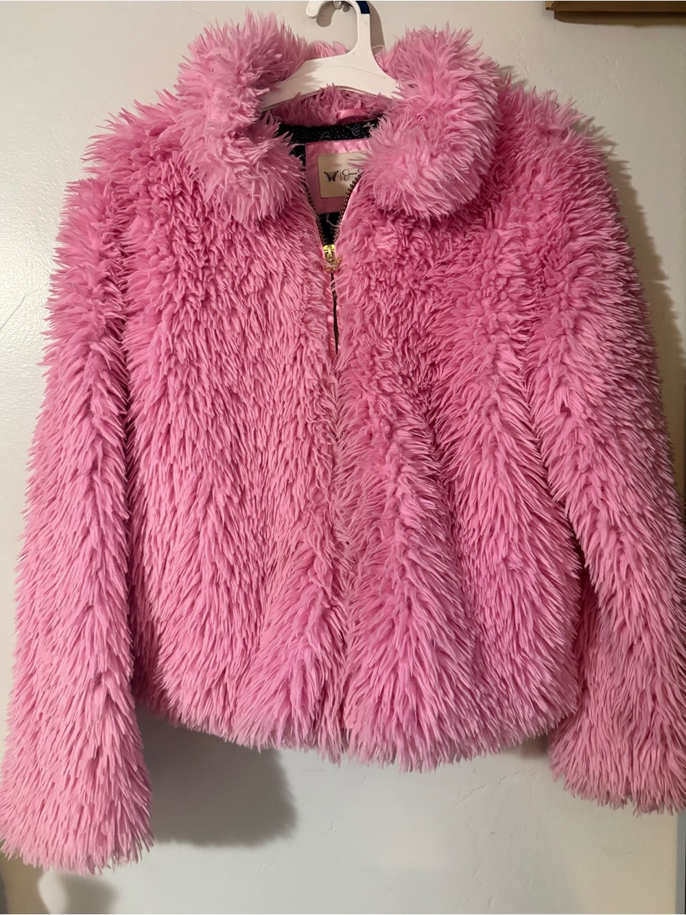 Jessica Simpson Kids Plush Pink Faux Fur Puffer Jacket